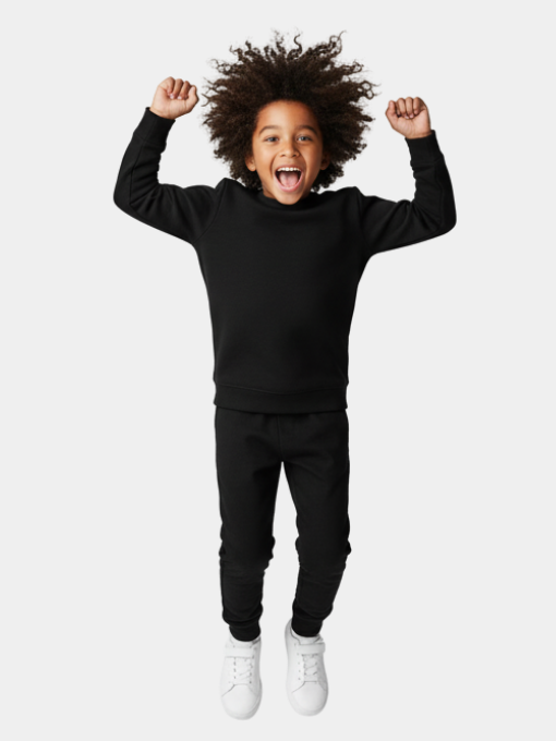 All Black Sweatshirt Jogger Set