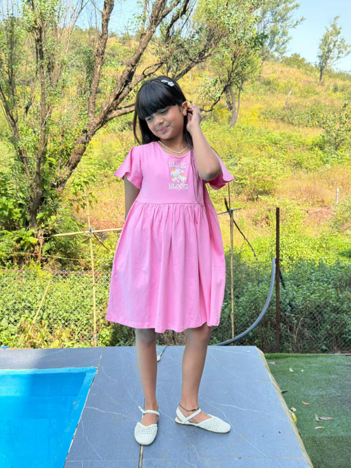 Flutter-Sleeved Cotton Dress