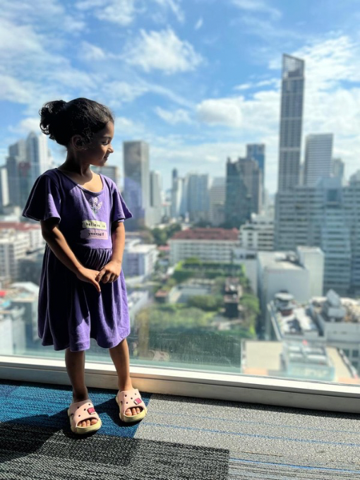 FLUTTER-SLEEVED COTTON DRESS