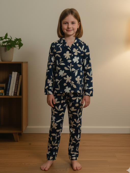 Navy Blue Floral Pajama Set🌙