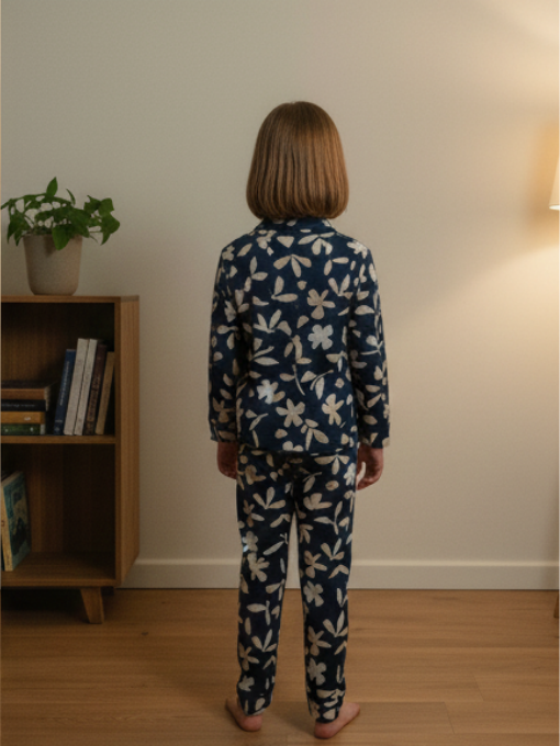 Navy Blue Floral Pajama Set🌙