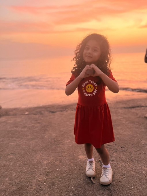 FLUTTER-SLEEVED COTTON DRESS